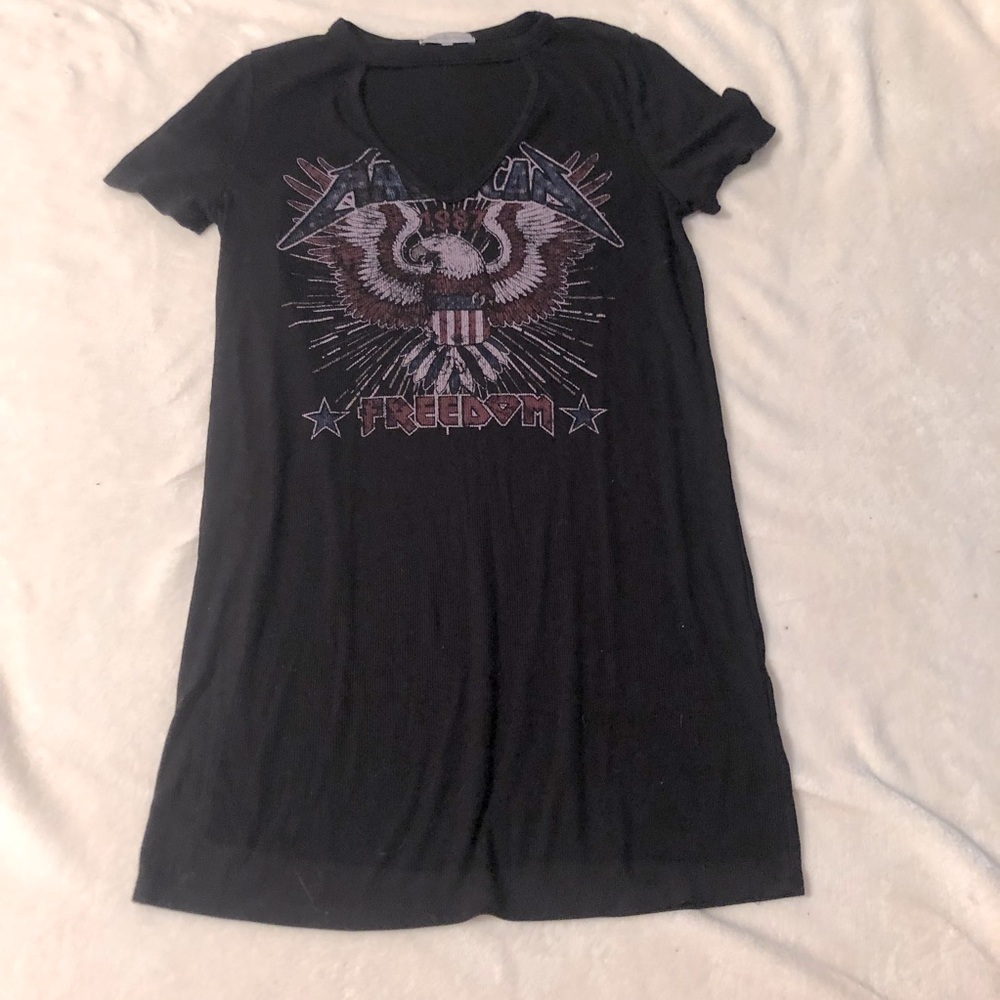 Black Graphic T-shirt Dress